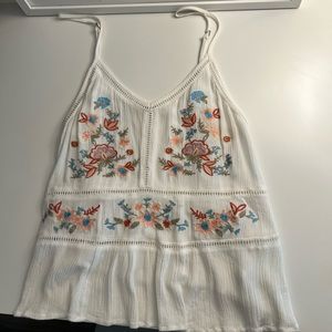 Altered state floral embroidered top